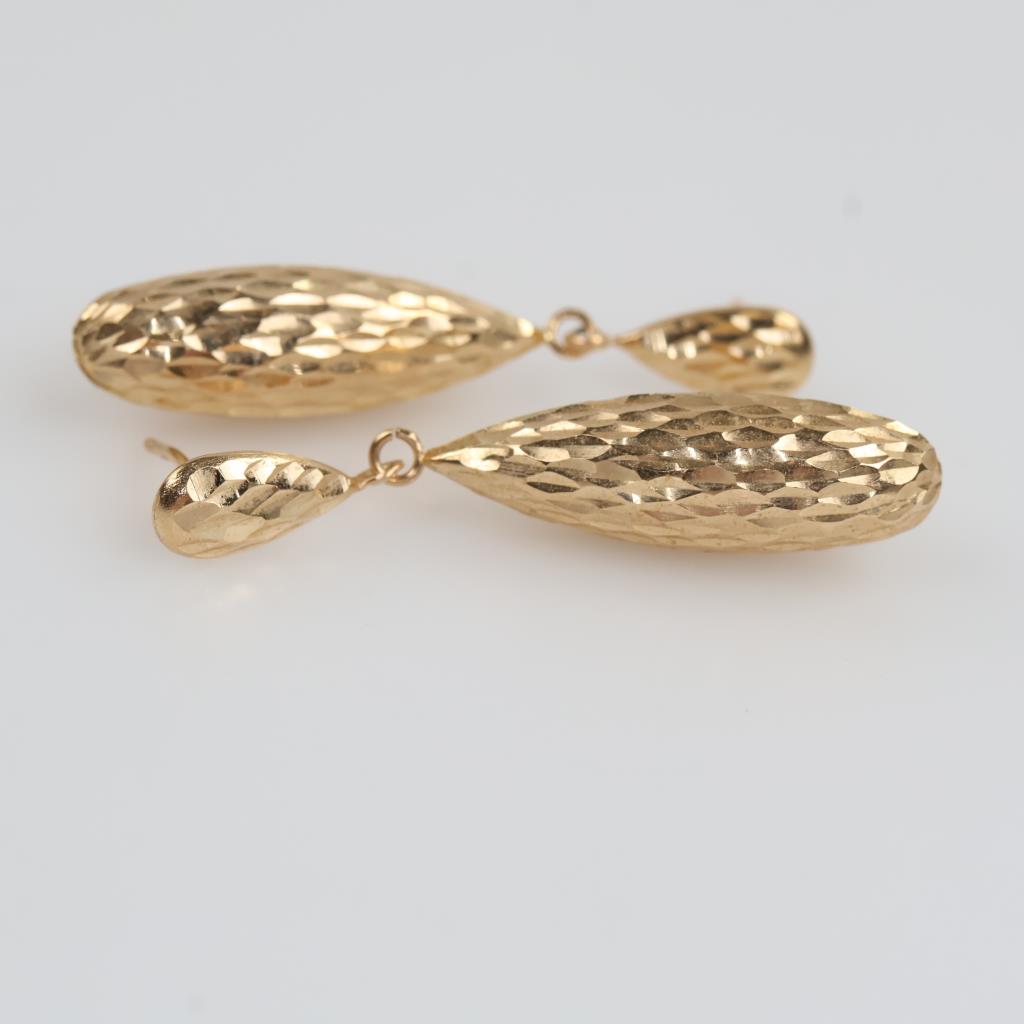 14kt Gold Hollow Dangle Earrings