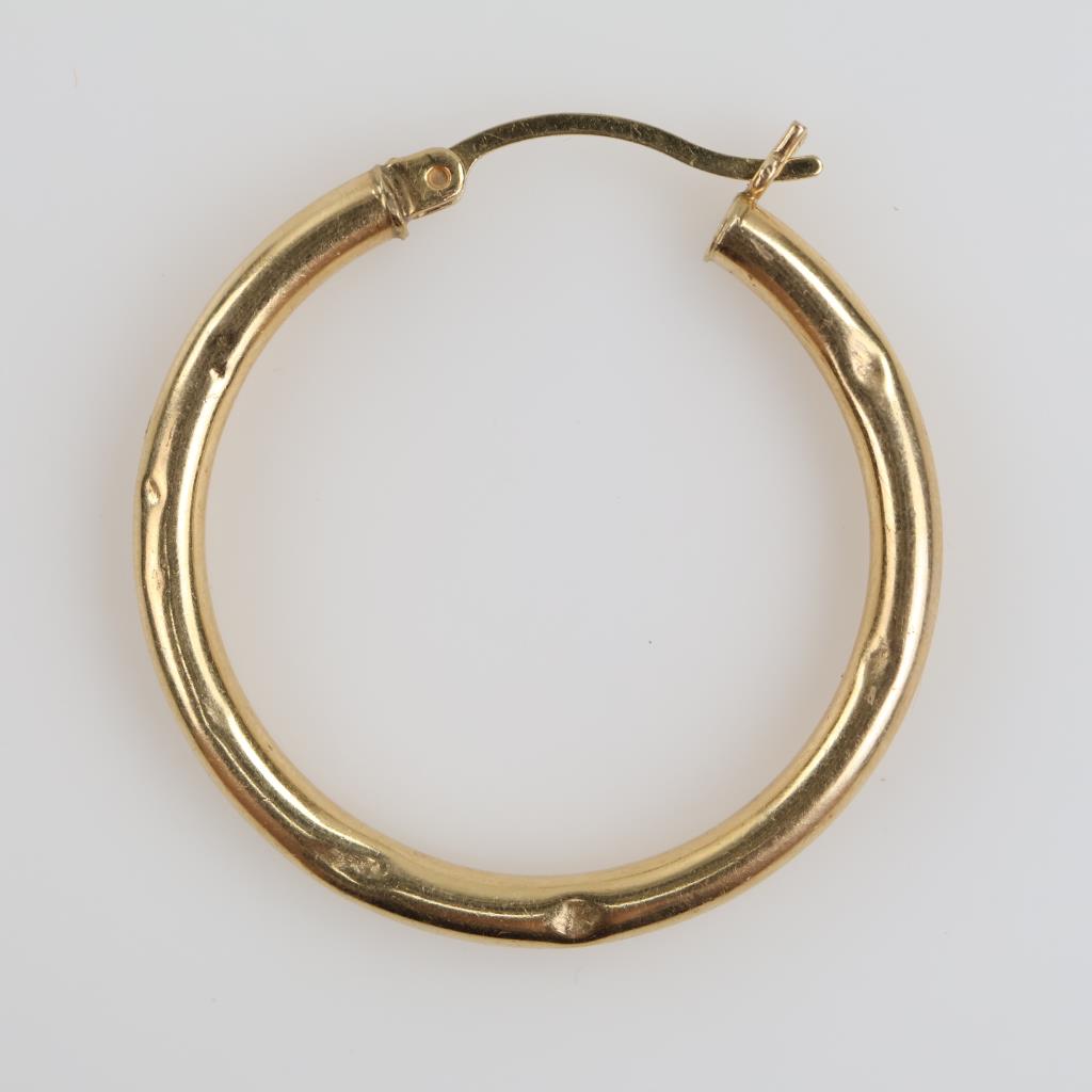 14kt Gold Hollow Hoop Single Earring