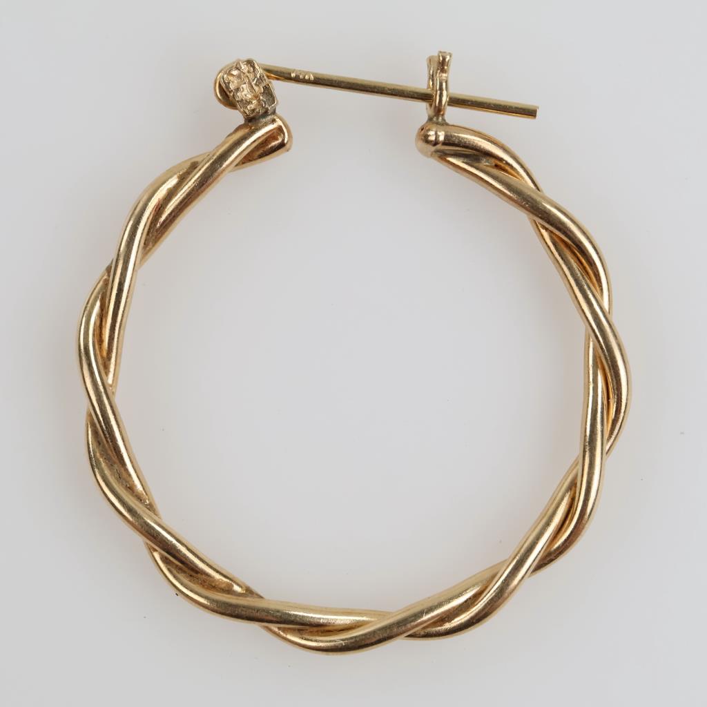 14kt Gold Hollow Hoop Single Earring