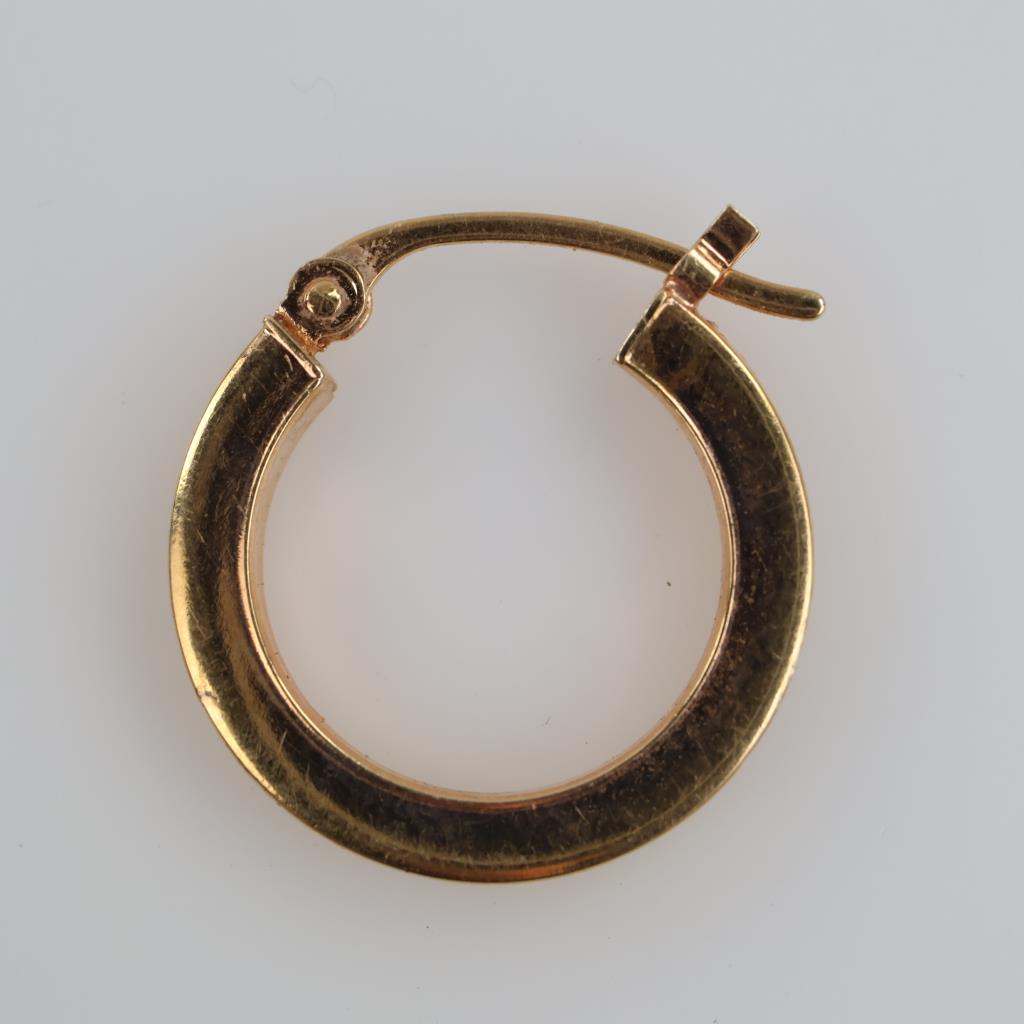 14kt Gold Hollow Hoop Single Earring