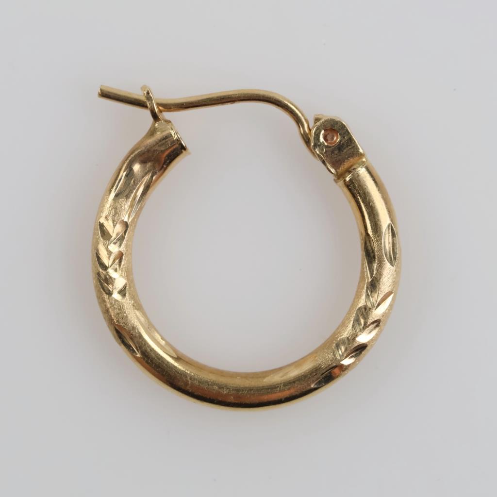 14kt Gold Hollow Hoop Single Earring