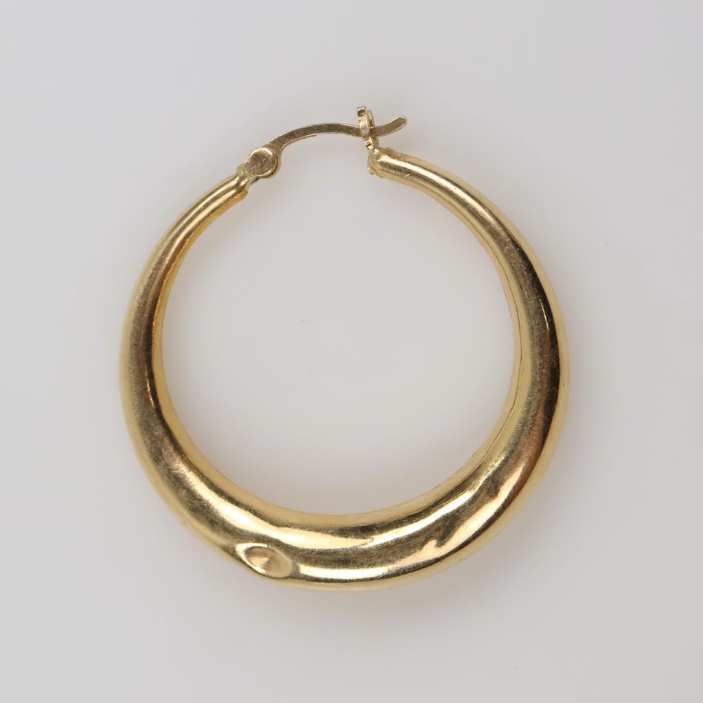 14kt Gold Hollow Hoop Single Earring