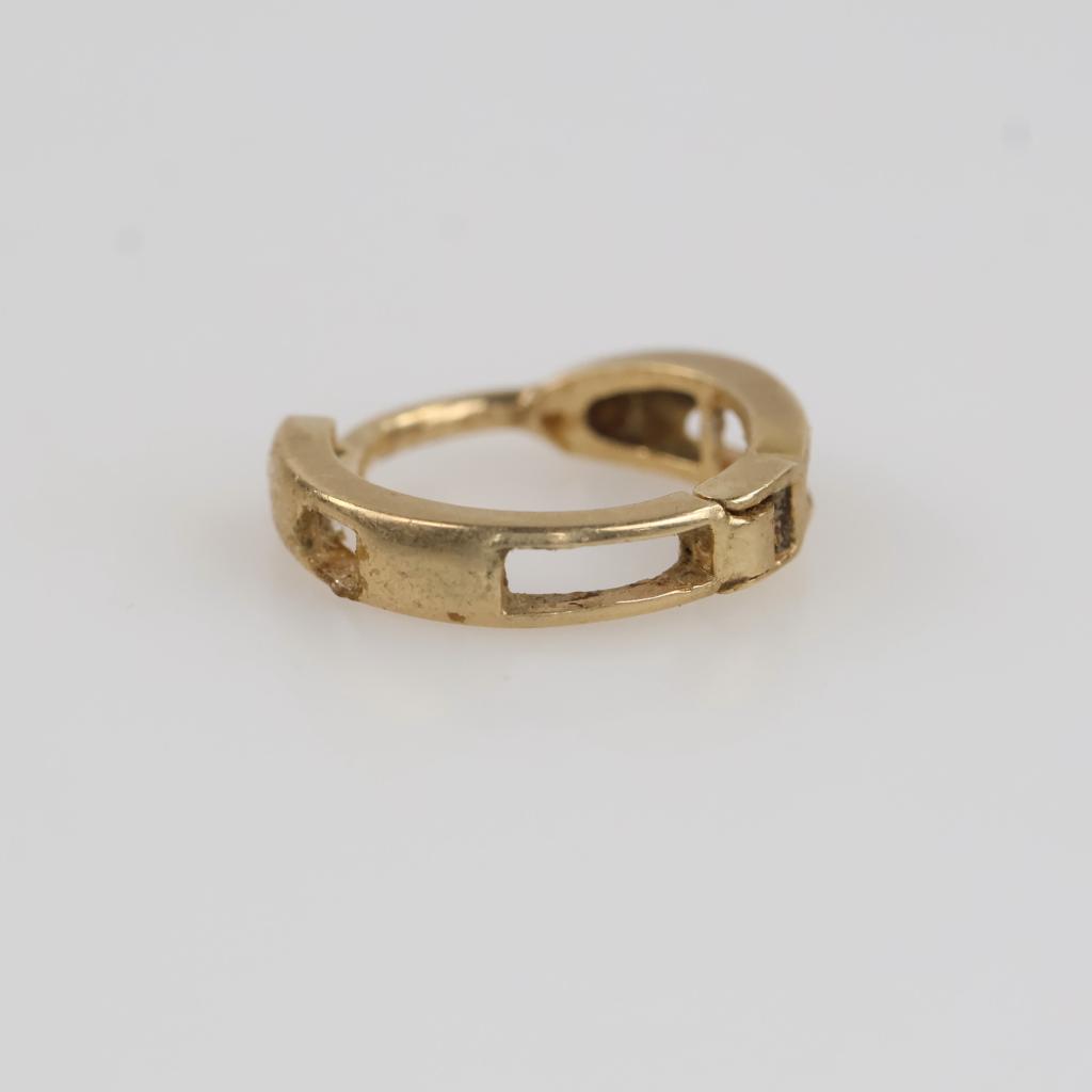 14kt Gold Hollow Huggie Hoop Single Earring