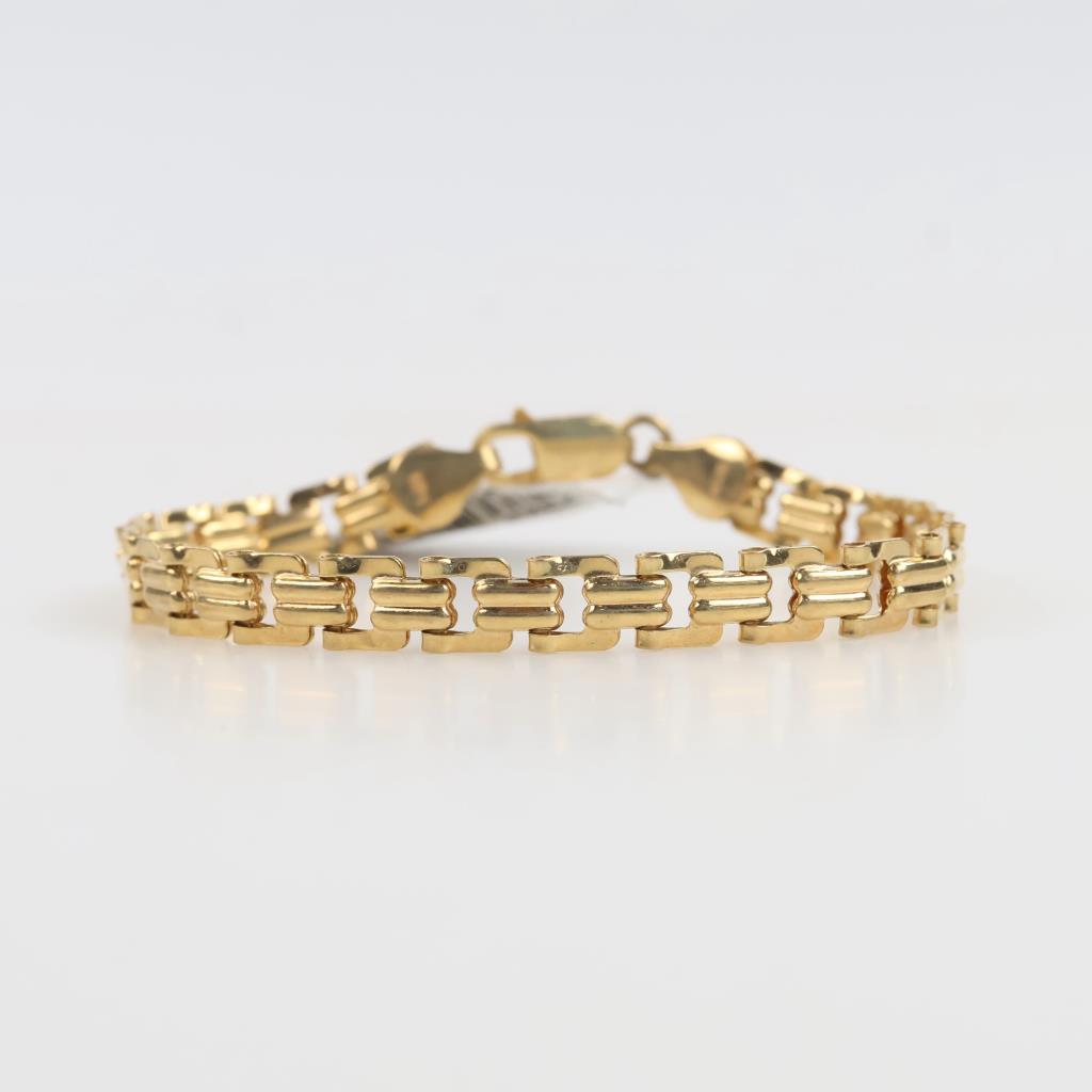 14kt Gold Hollow Link Bracelet