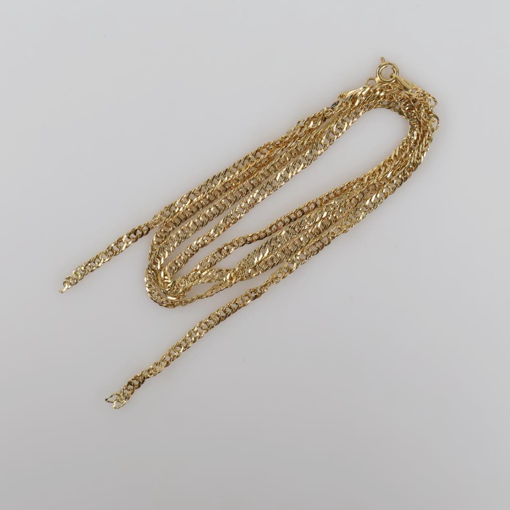 14kt Gold Hollow Link Necklace