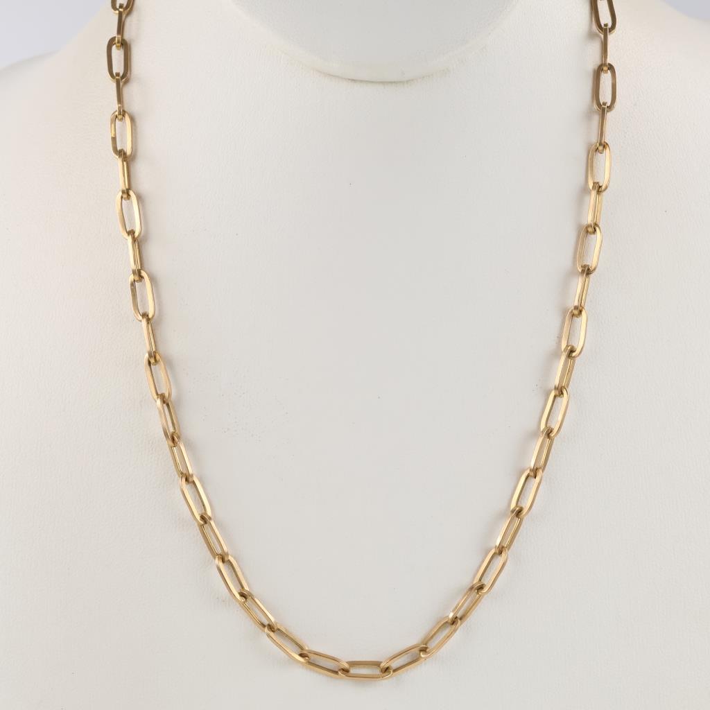 14kt Gold Hollow Link Necklace