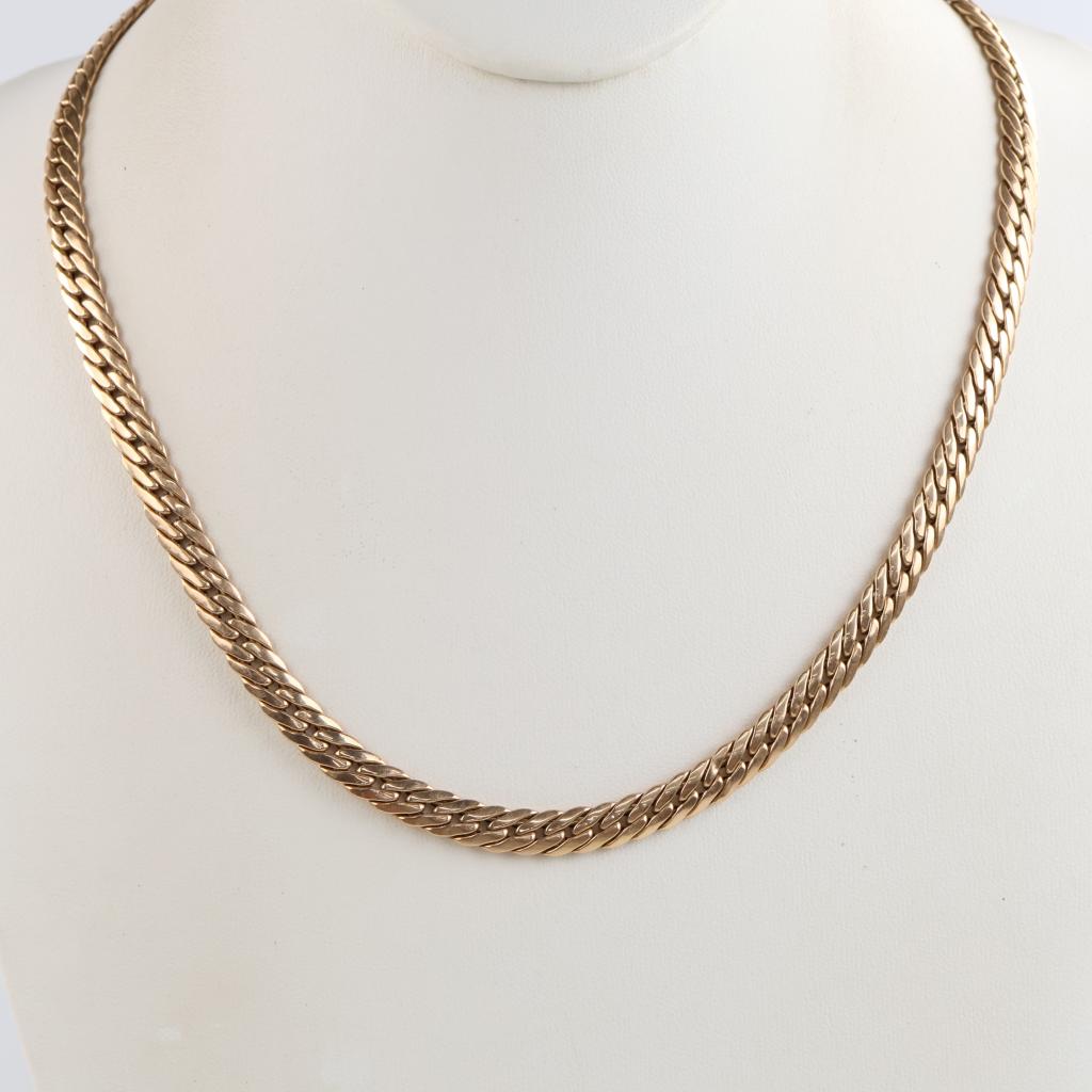 14kt Gold Hollow Link Necklace