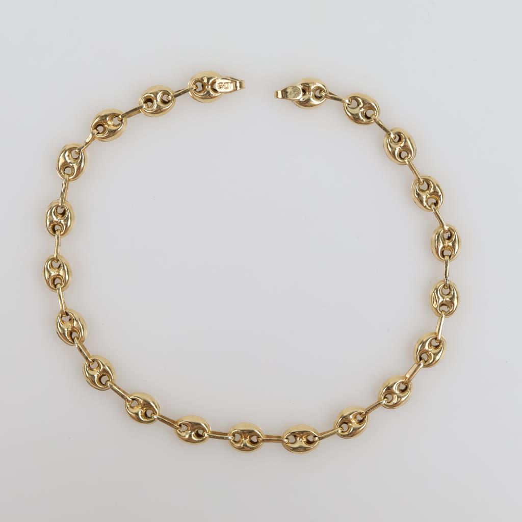 14kt Gold Hollow Mariner Chain Bracelet
