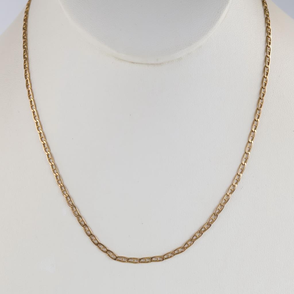 14kt Gold Hollow Mariner Chain Necklace