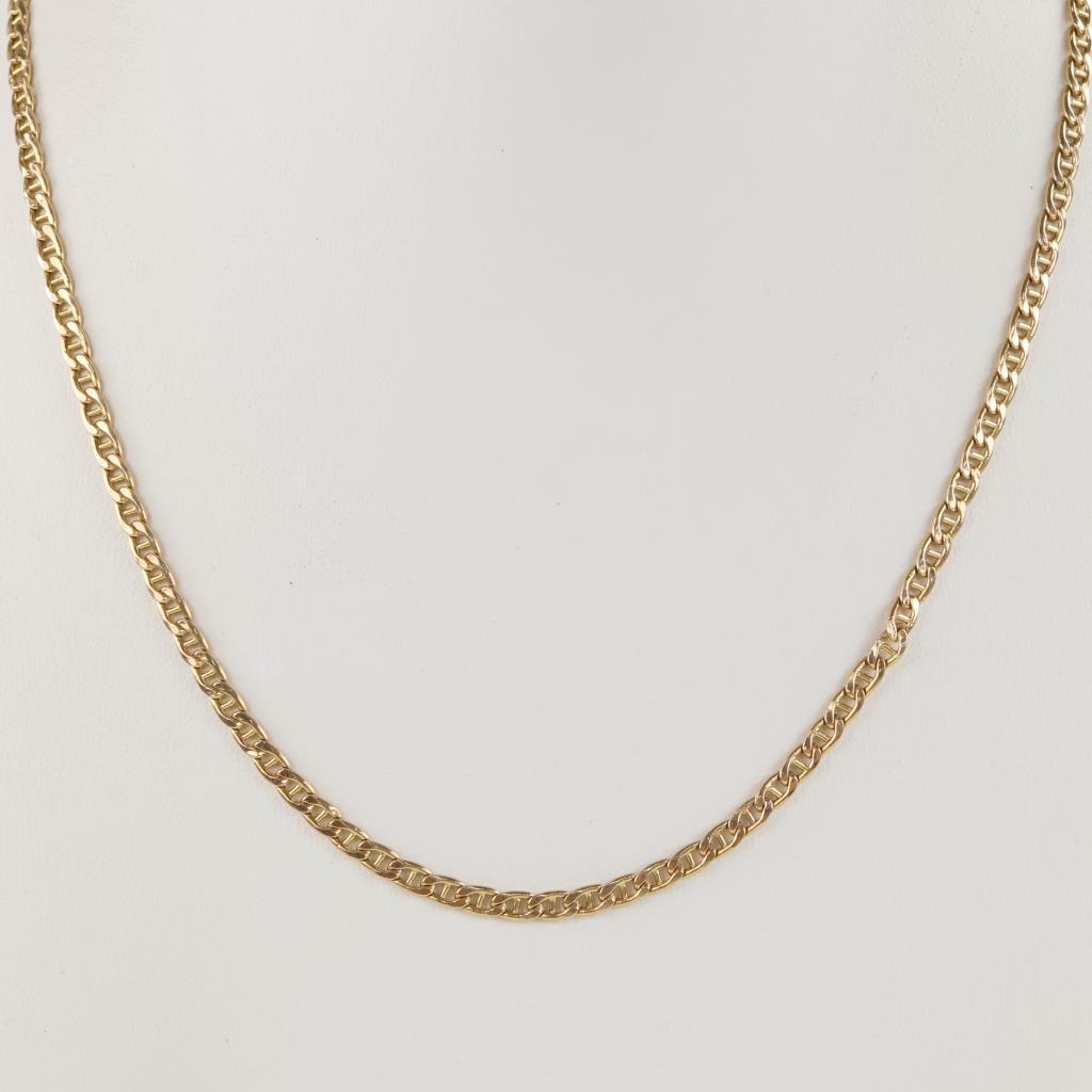 14kt Gold Hollow Mariner Chain Necklace