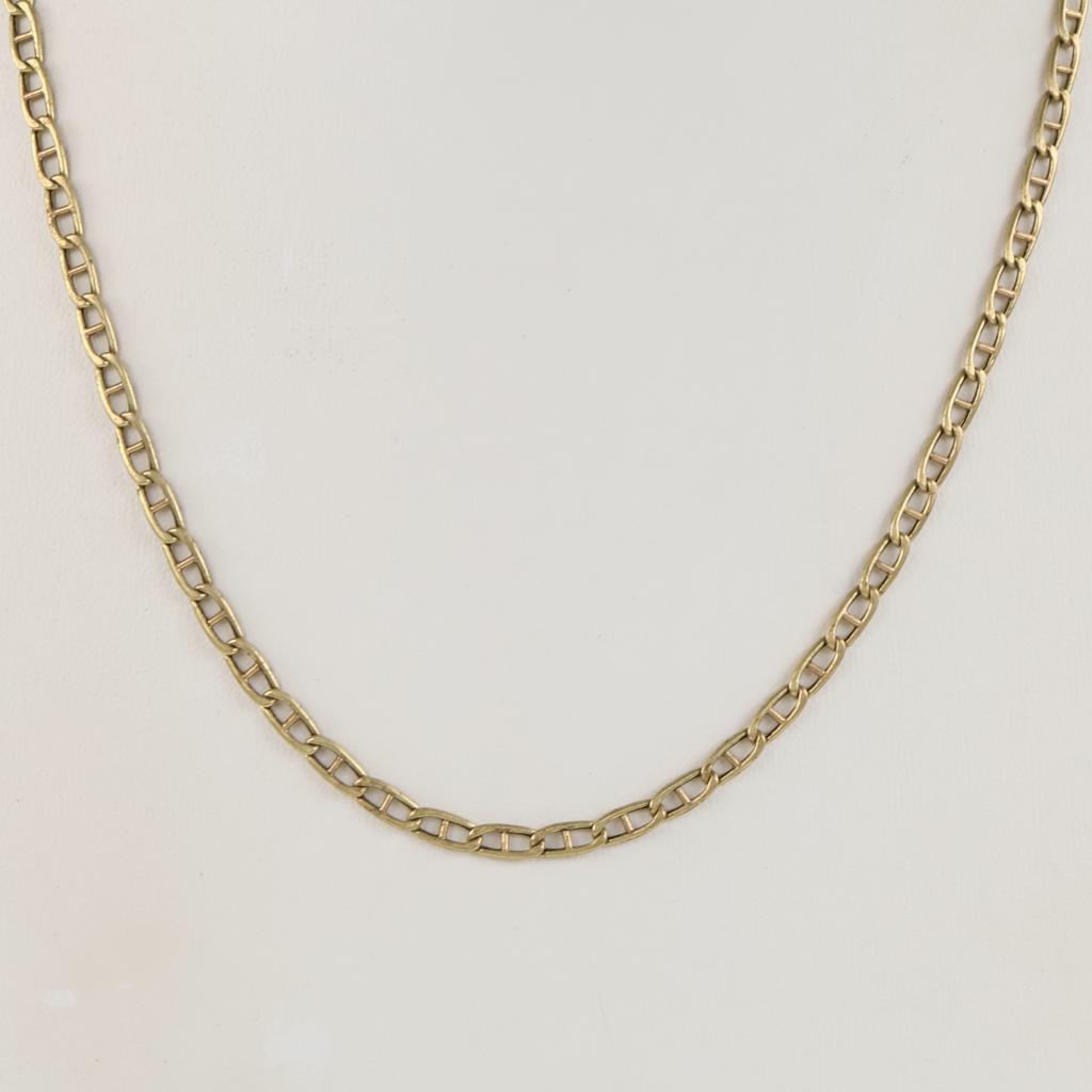 14kt Gold Hollow Mariner Link Necklace
