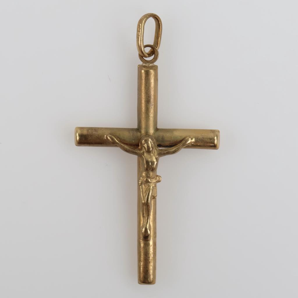 14kt Gold Hollow Religious Pendant