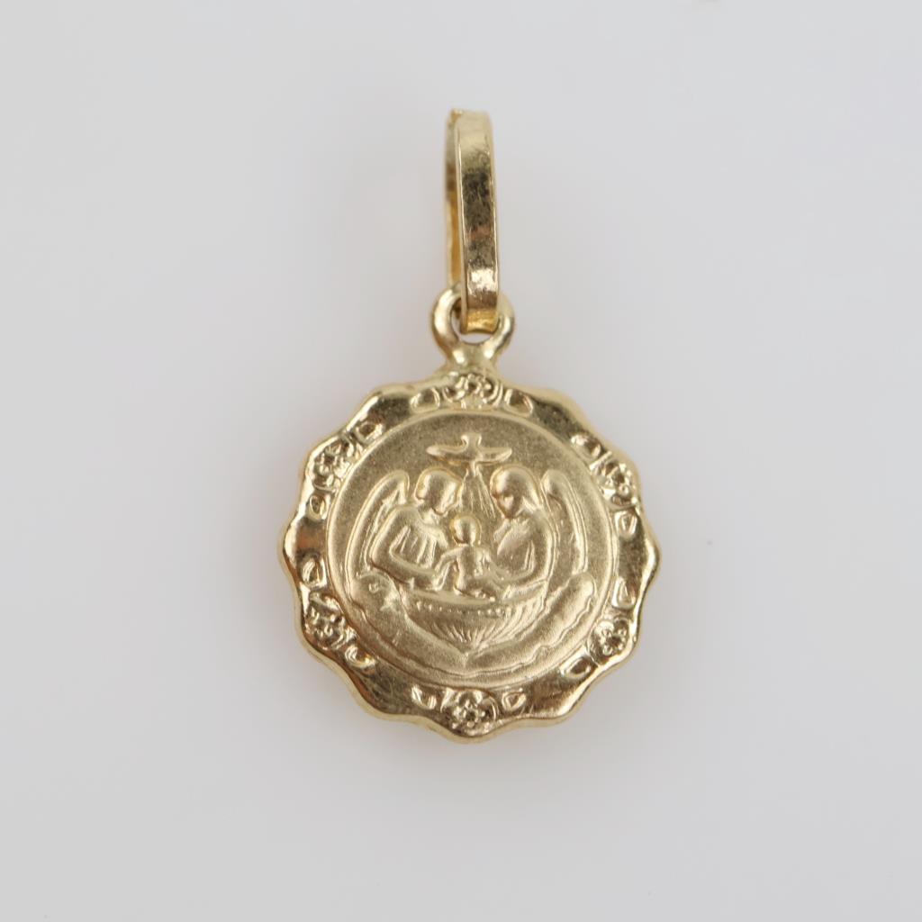 14kt Gold Hollow Religious Pendant