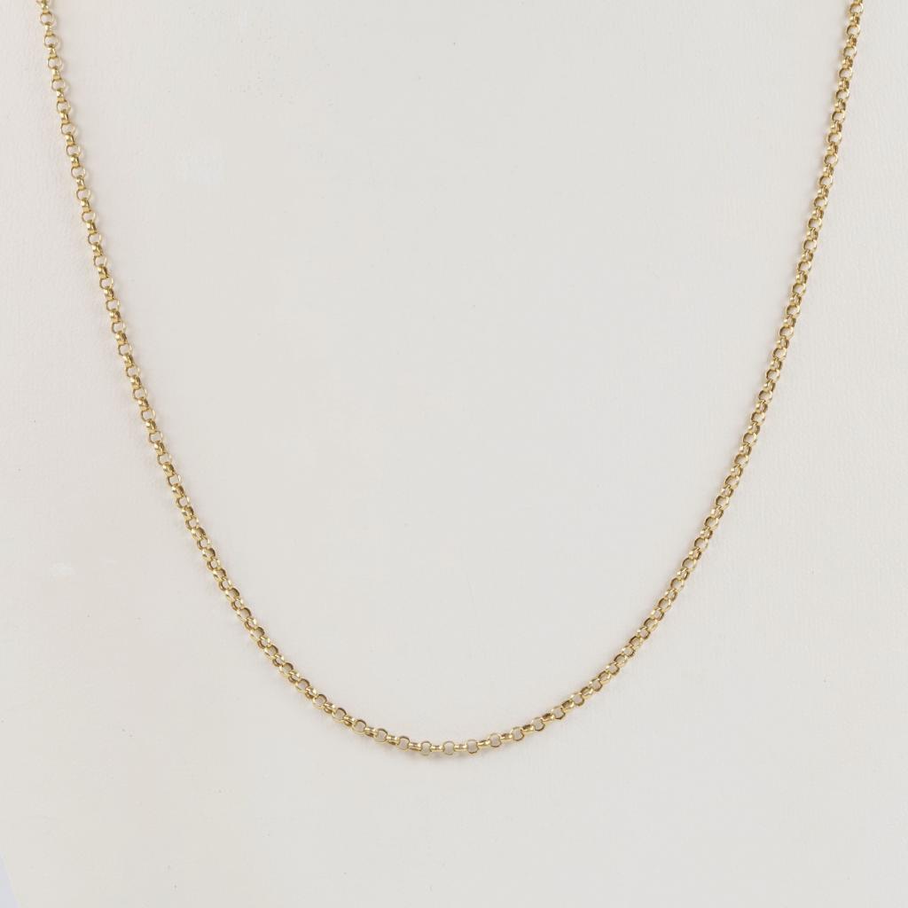 14kt Gold Hollow Rolo Chain Necklace