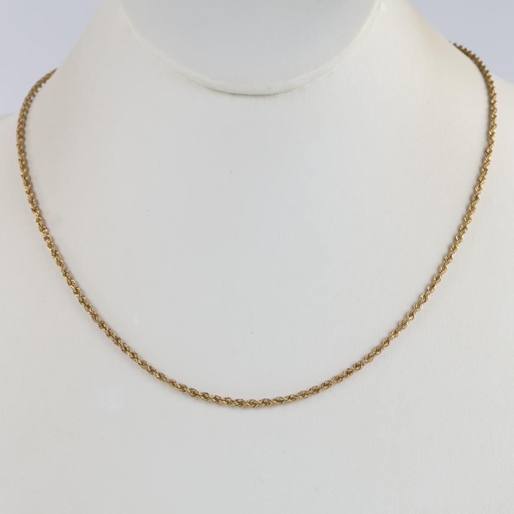 14kt Gold Hollow Rope Chain Necklace