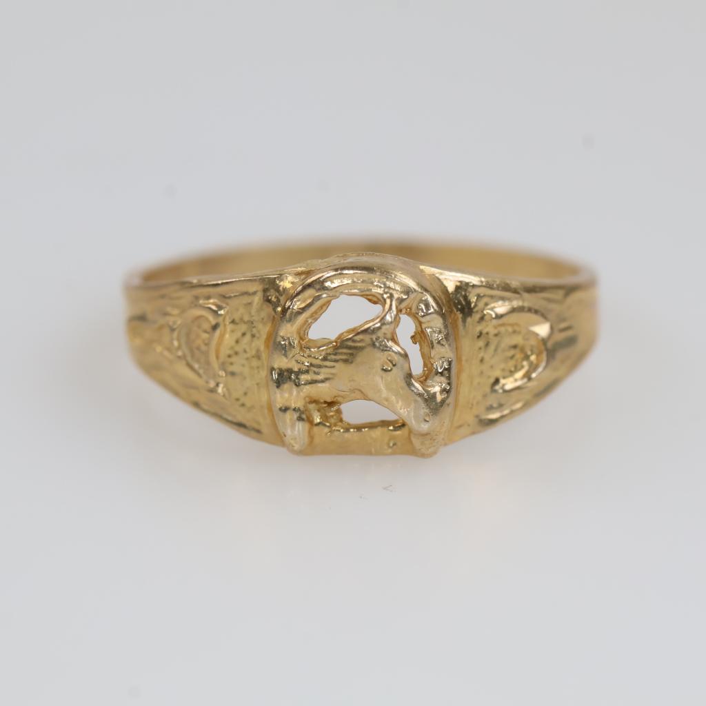 14kt Gold Horse Ring