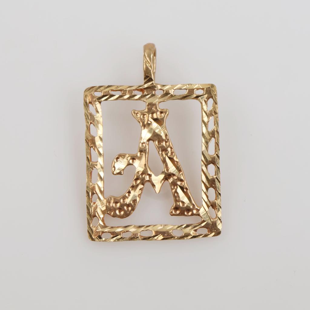 14kt Gold Initial Pendant