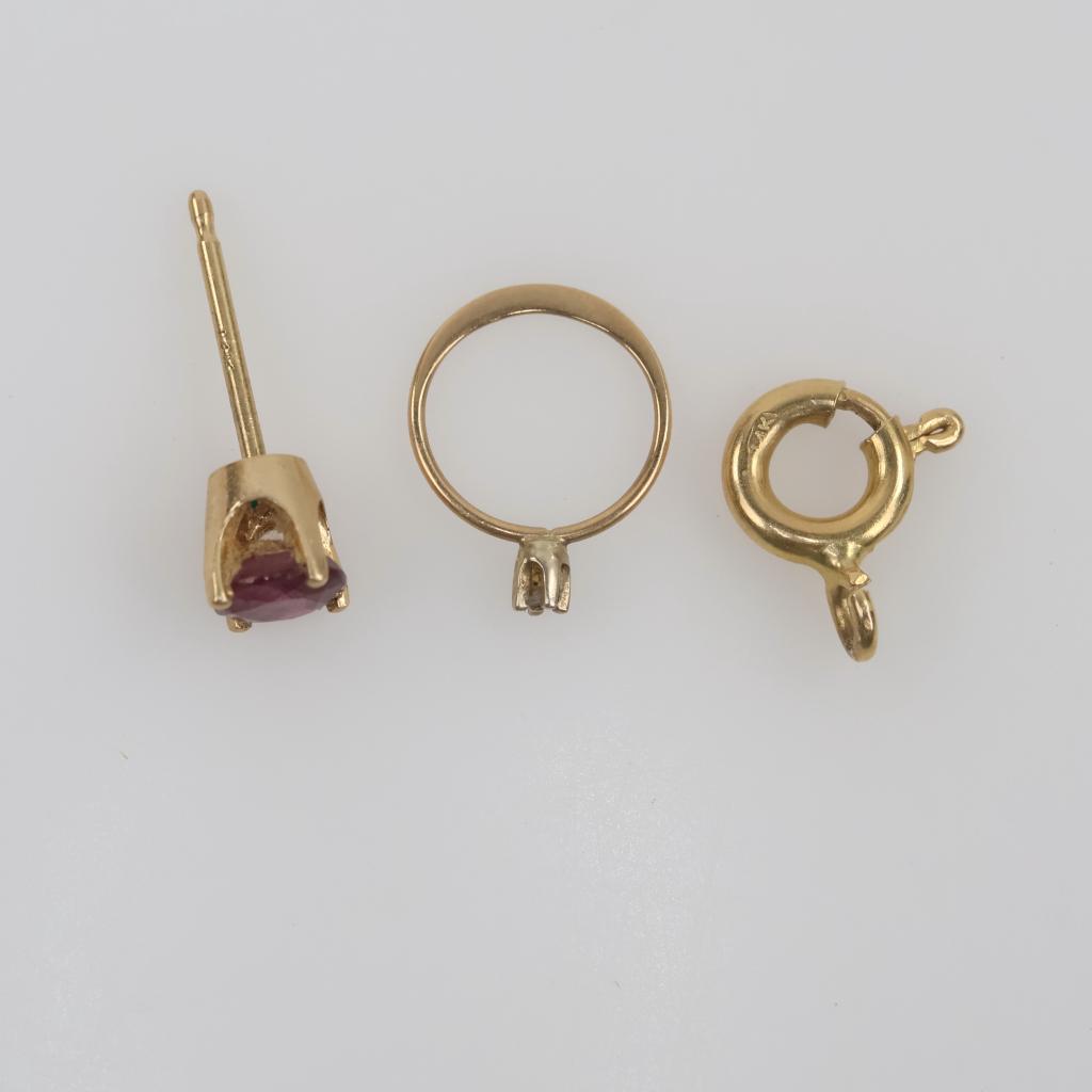 14kt Gold Jewelry, 3 Pieces Property Room