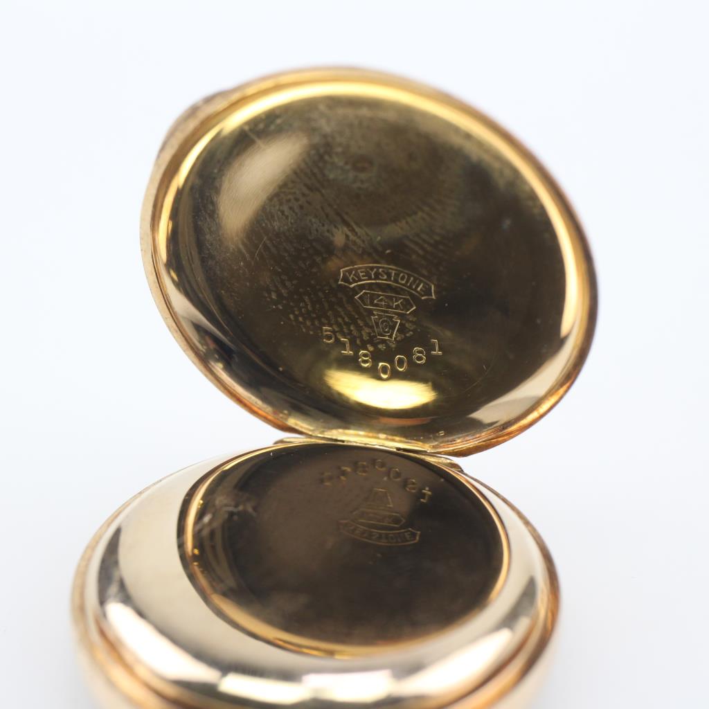 14kt Gold Lady Elgin Pocket Watch Property Room