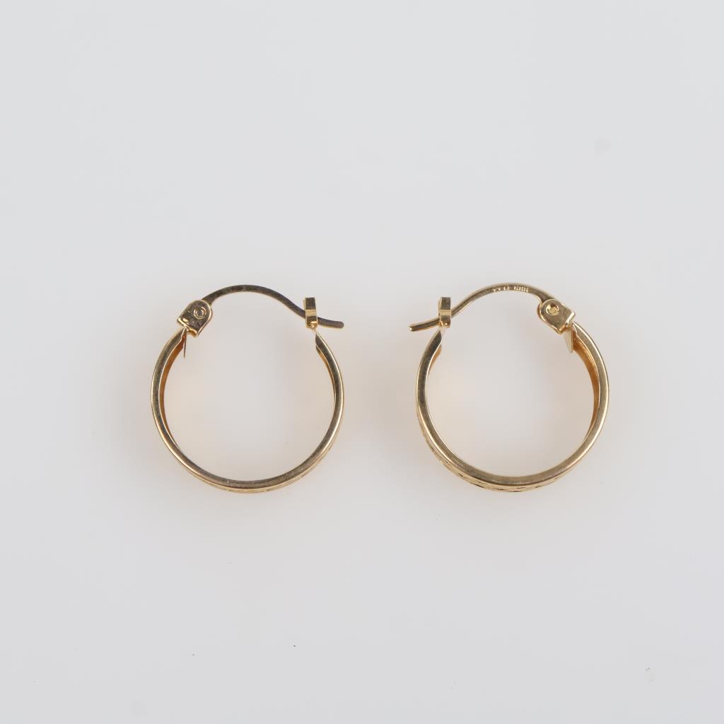 14kt Gold Lattice Hoop Earrings