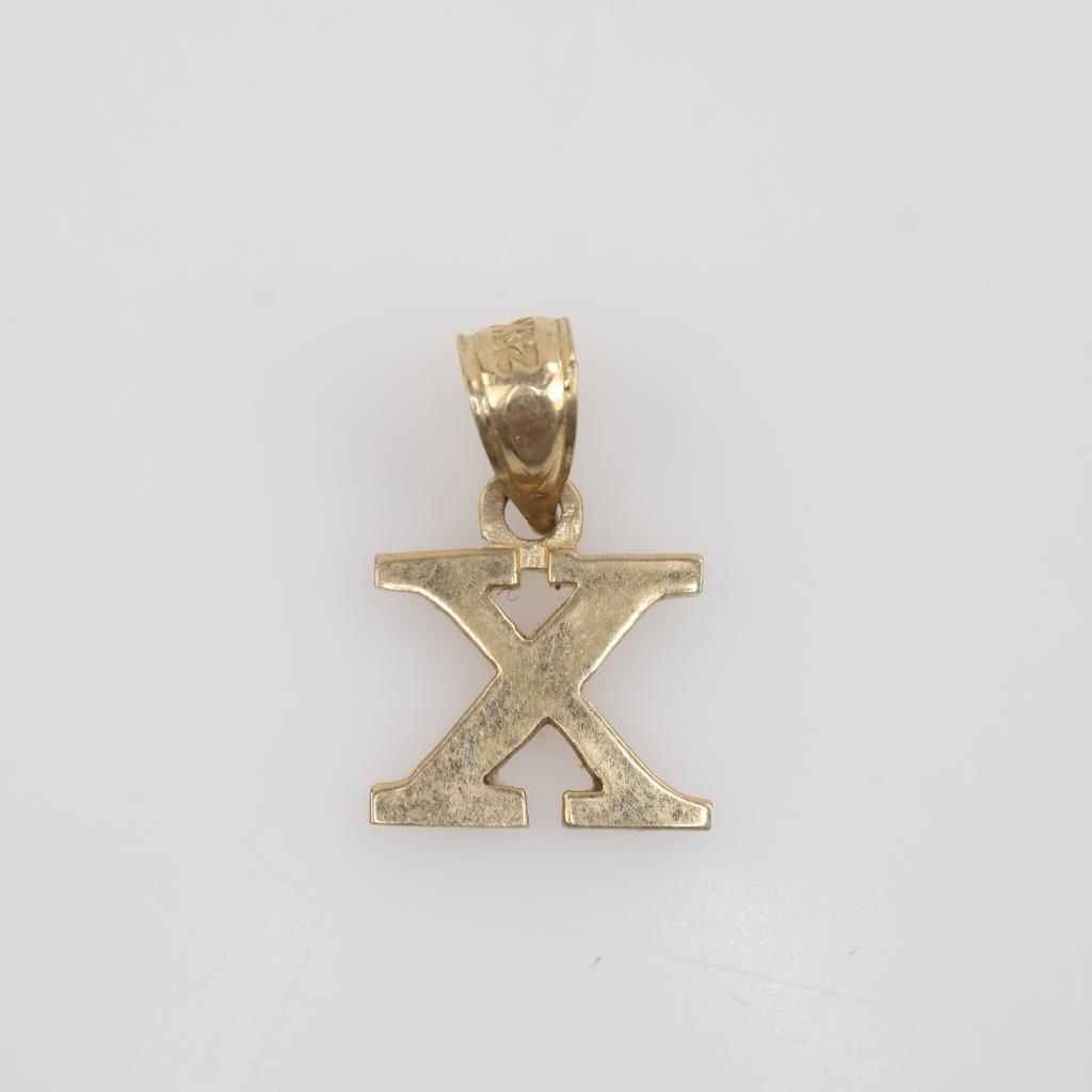 14kt Gold Letter X Pendant