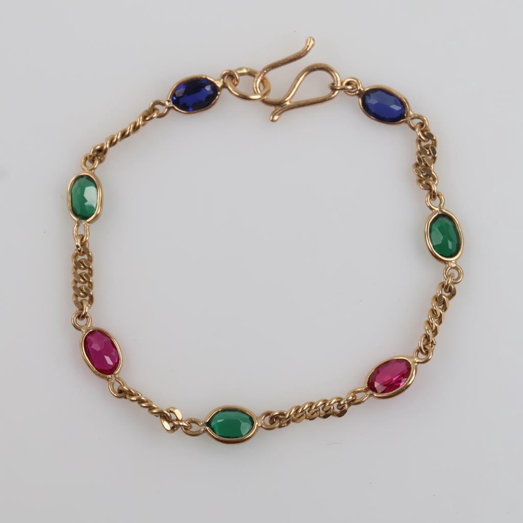 14kt Gold Multi Color Bracelet
