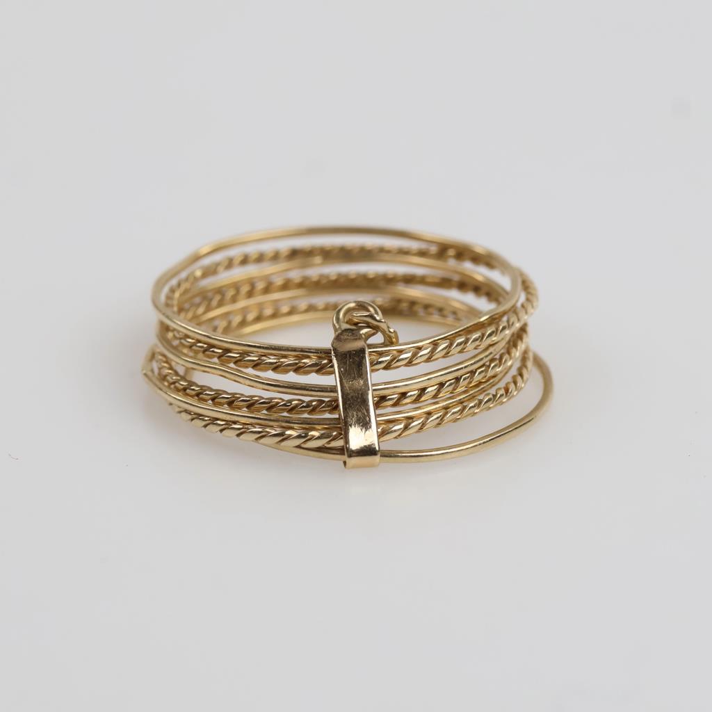 14kt Gold Multi-Band Charm Ring