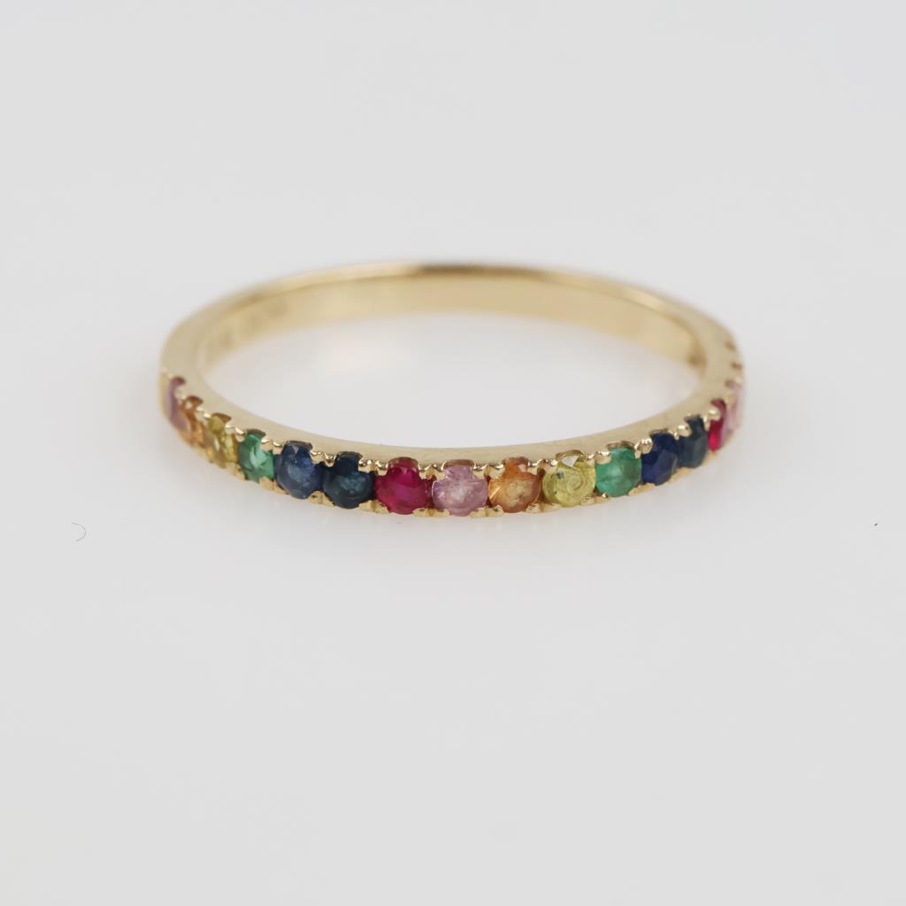14kt Gold Multi-Color Stone Band