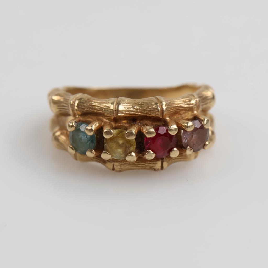 14kt Gold Multi-Color Stone Ring