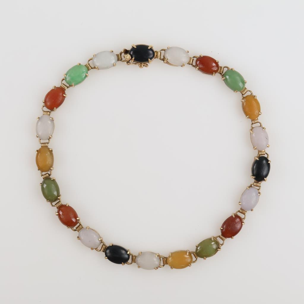 14kt Gold Multicolored Stone Bracelet