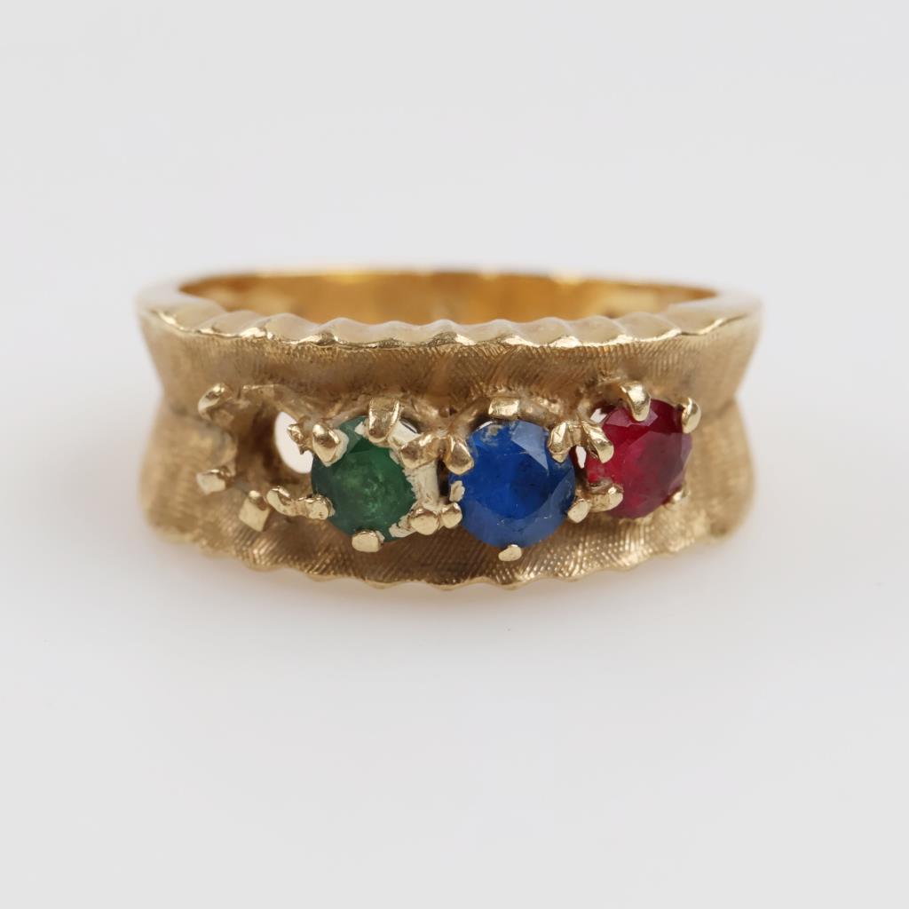 14kt Gold Multicolored Stone Ring