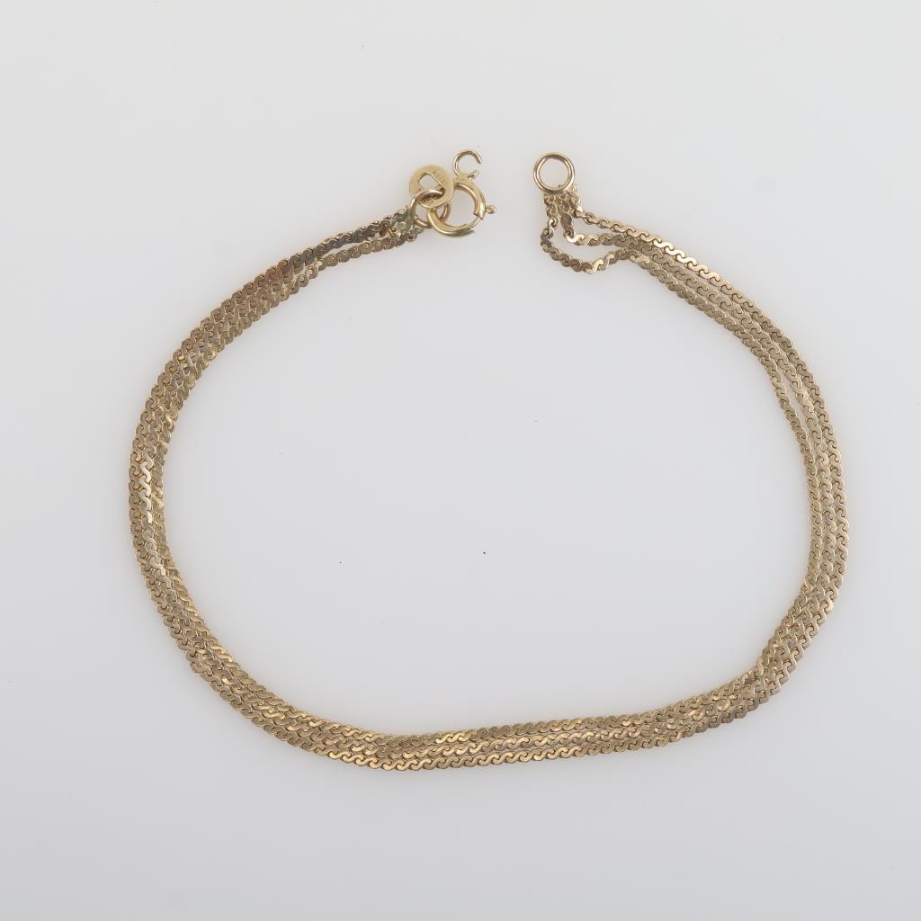 14kt Gold Multi-Strand Serpentine Link Bracelet