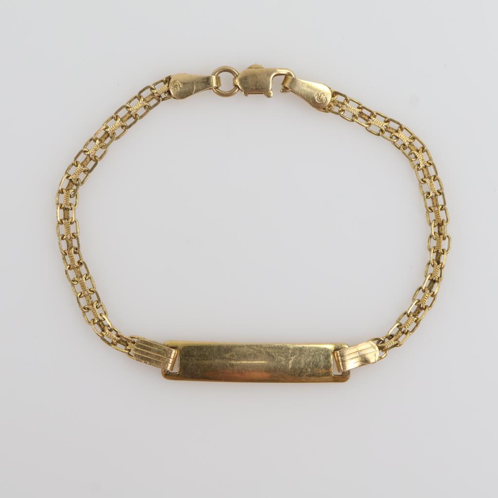 14kt Gold Name Plate Bracelet
