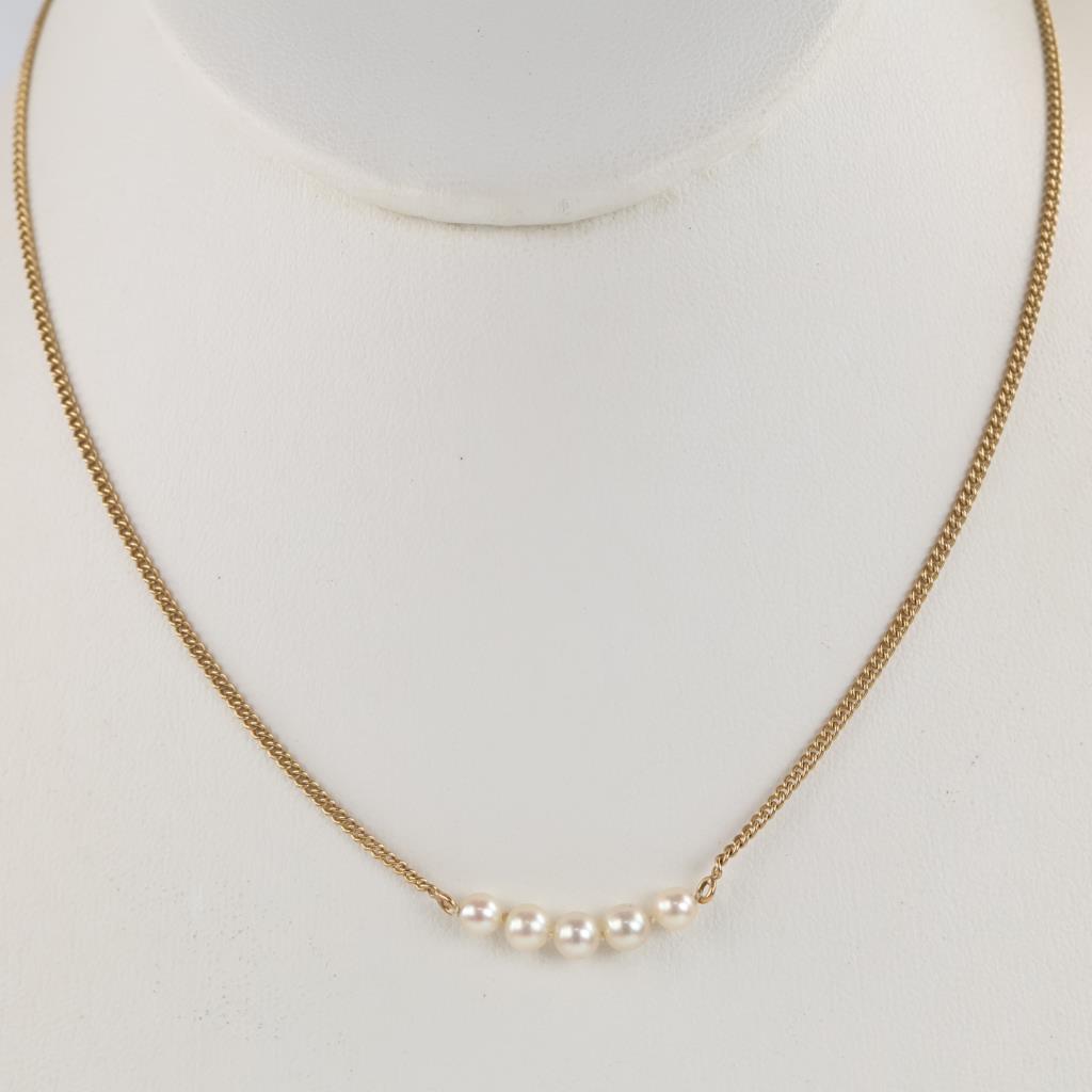 14kt Gold Pearl Necklace