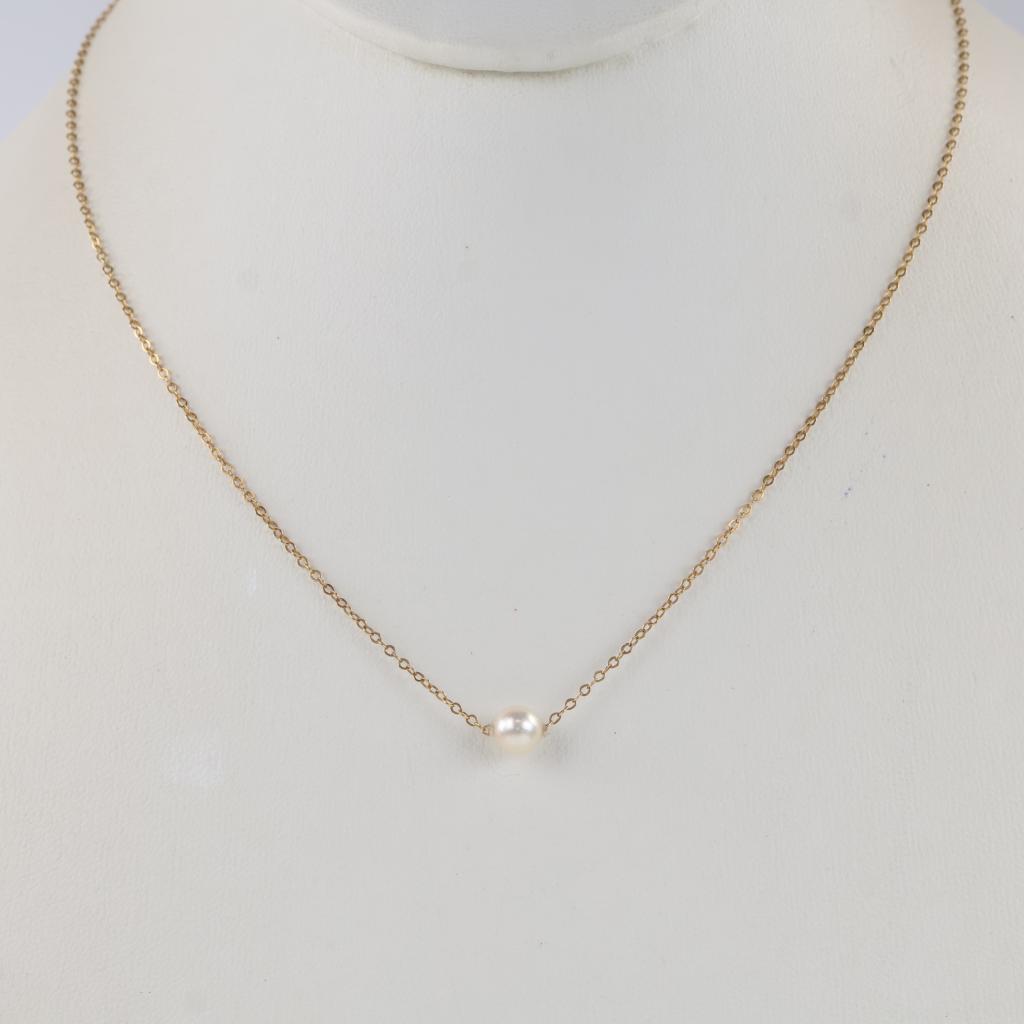 14kt Gold Pearl Necklace