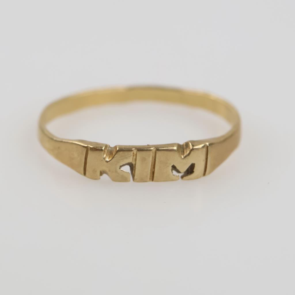 14kt Gold Personalized "Kim" Ring