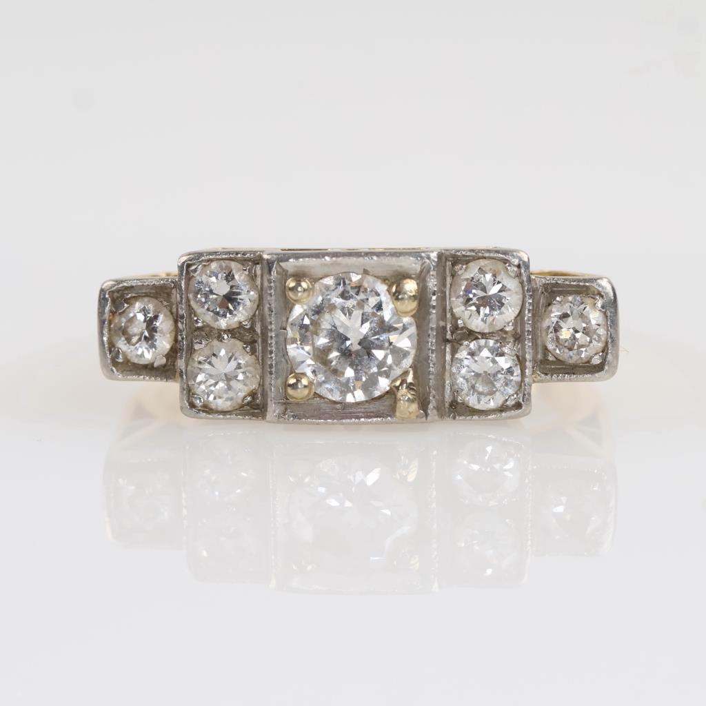 14kt Gold Platinum Accented Diamond Ring - Evaluated By Our Certified Gemologist-AGS/GIA