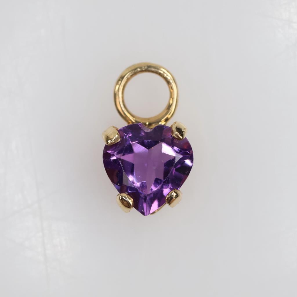 14kt Gold Purple Heart Pendant