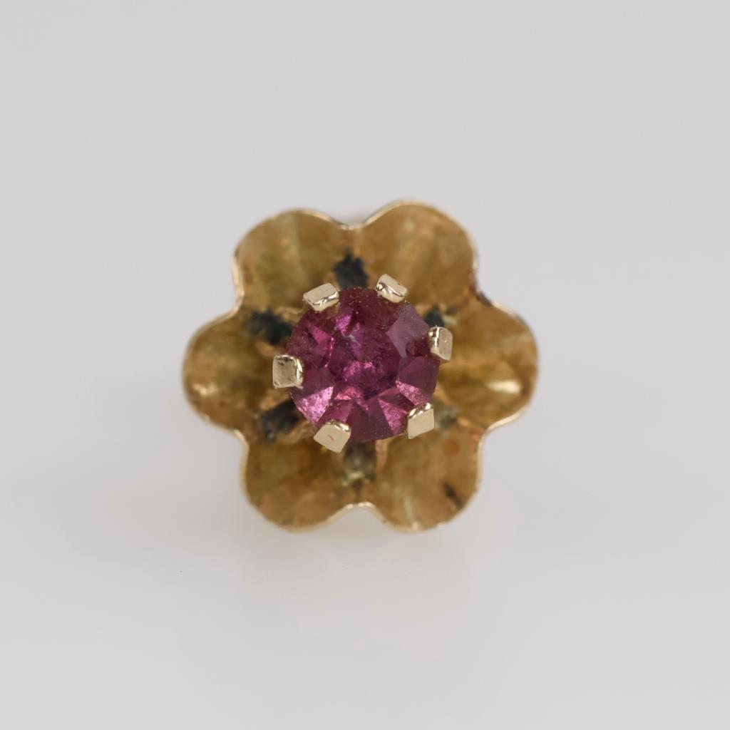 14kt Gold Purple Stone Single Earring
