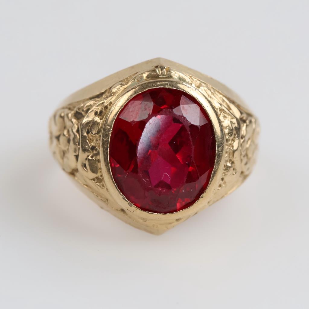 14kt Gold Red Ruby Stone Ring