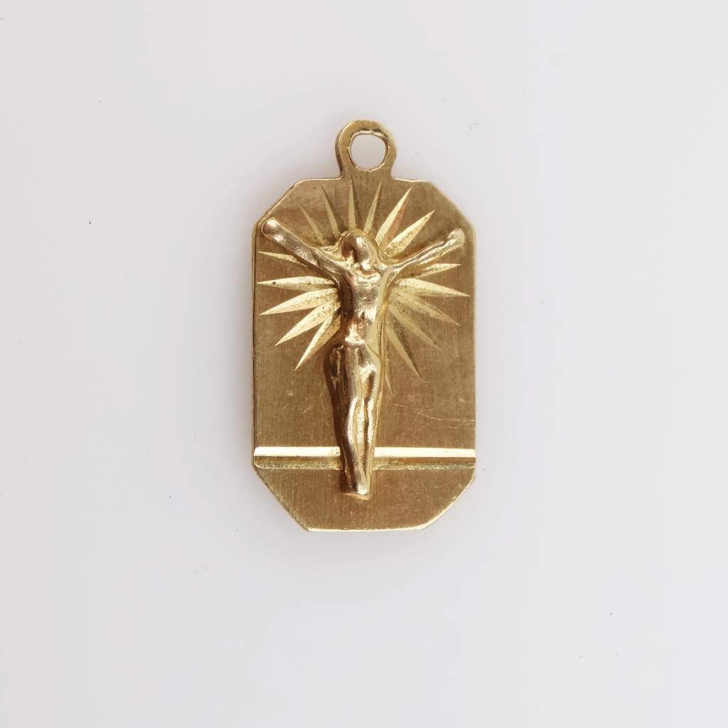 14kt Gold Religious Pendant