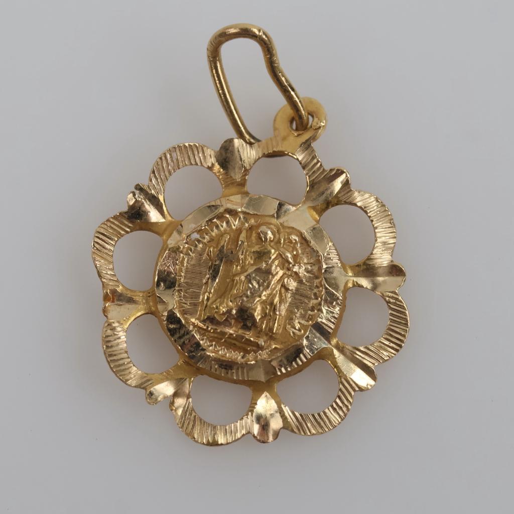14kt Gold Religious Pendant