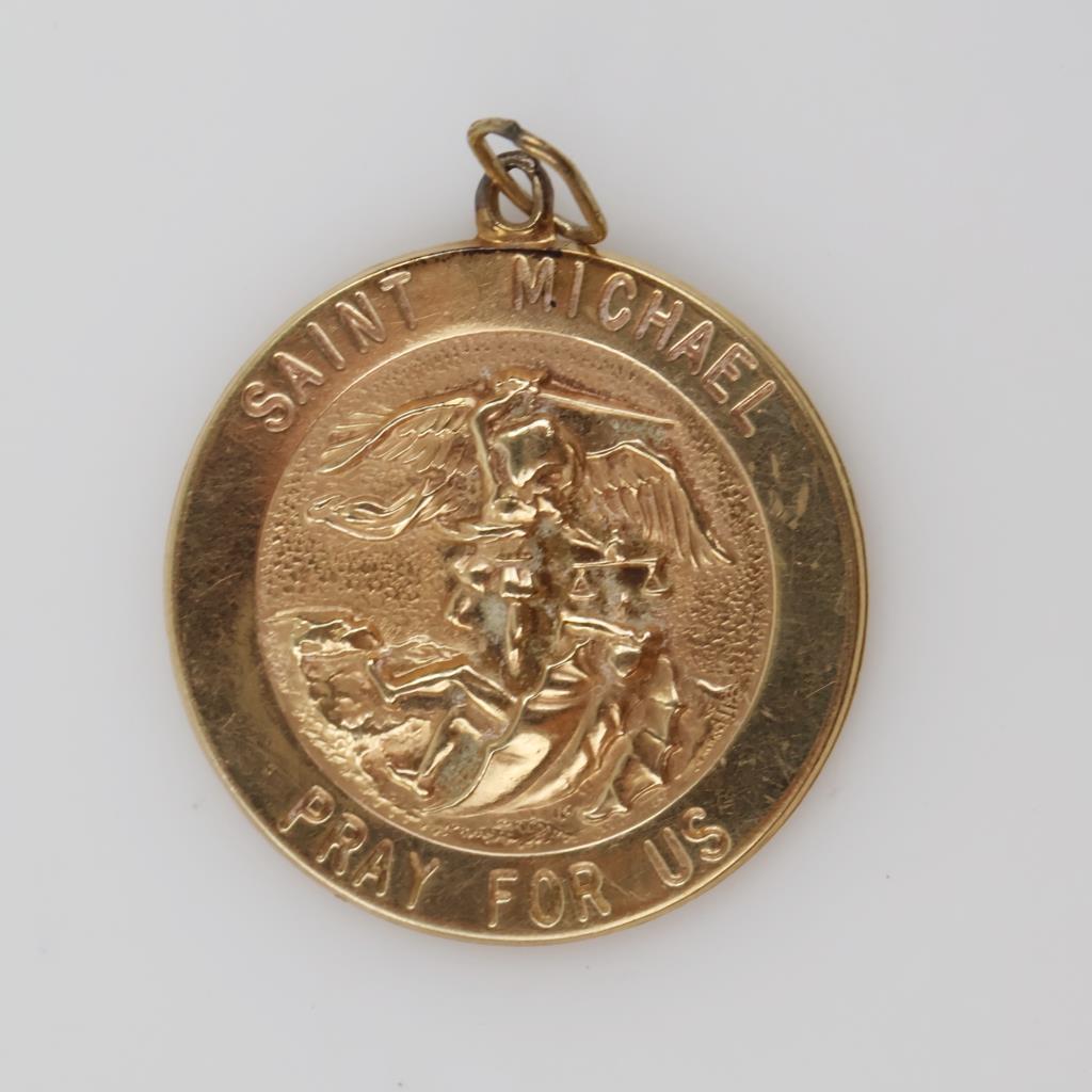 14kt Gold Religious Pendant