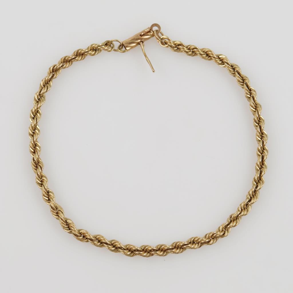 14kt Gold Rope Chain Bracelet