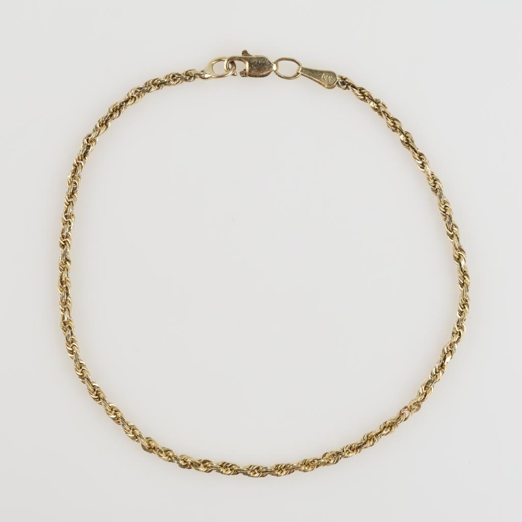 14kt Gold Rope Chain Bracelet