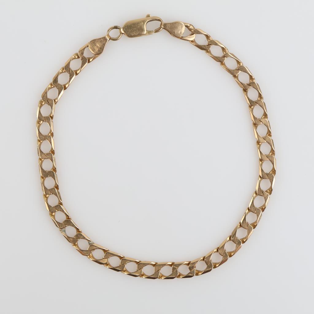 14kt Gold Semi-hollow Curb Chain Bracelet