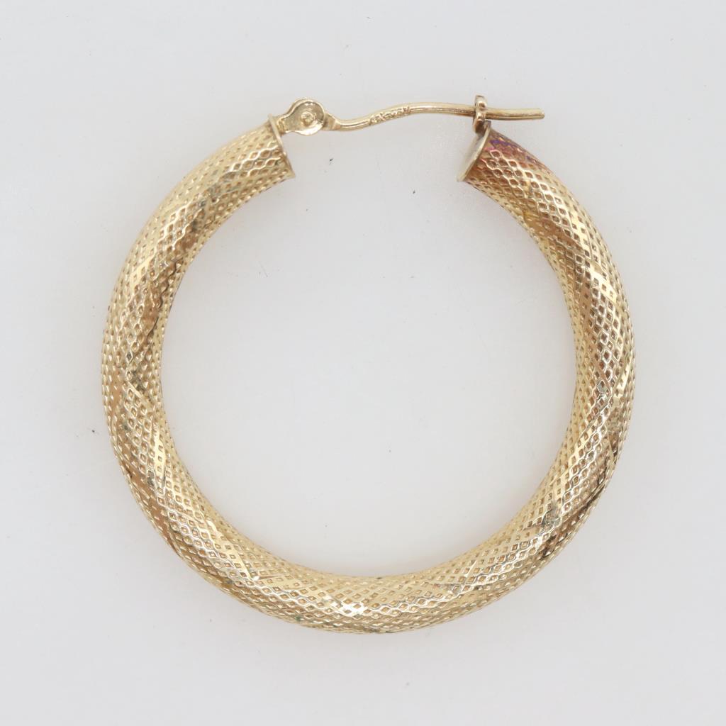 Alex Thompson 24ct Yellow Gold Filled Men's Single Hoop Earrings – 925 Sterling Silver Base, Huggie Style