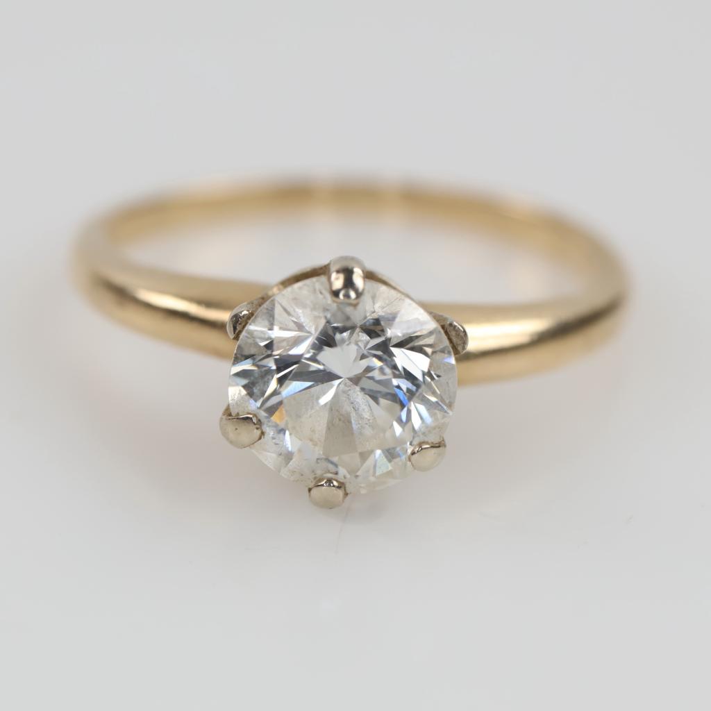 14kt Gold Solitaire Diamond Ring