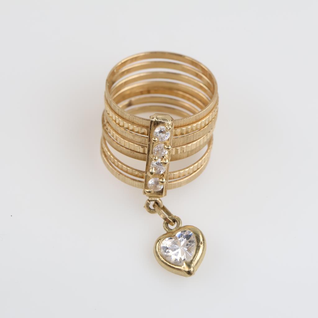 14kt Gold Stackable Clear Stone Ring
