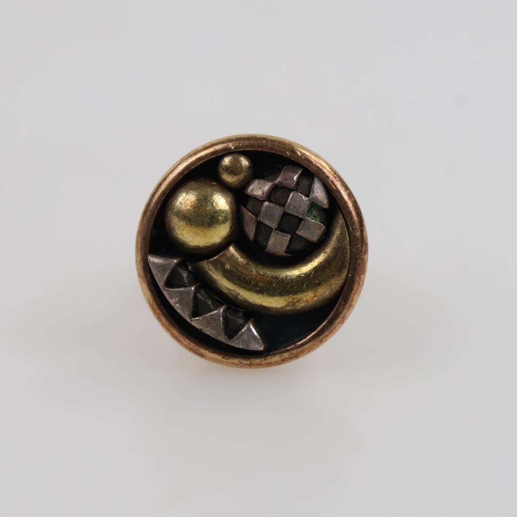 14kt Gold Sterling Silver Accent Earring